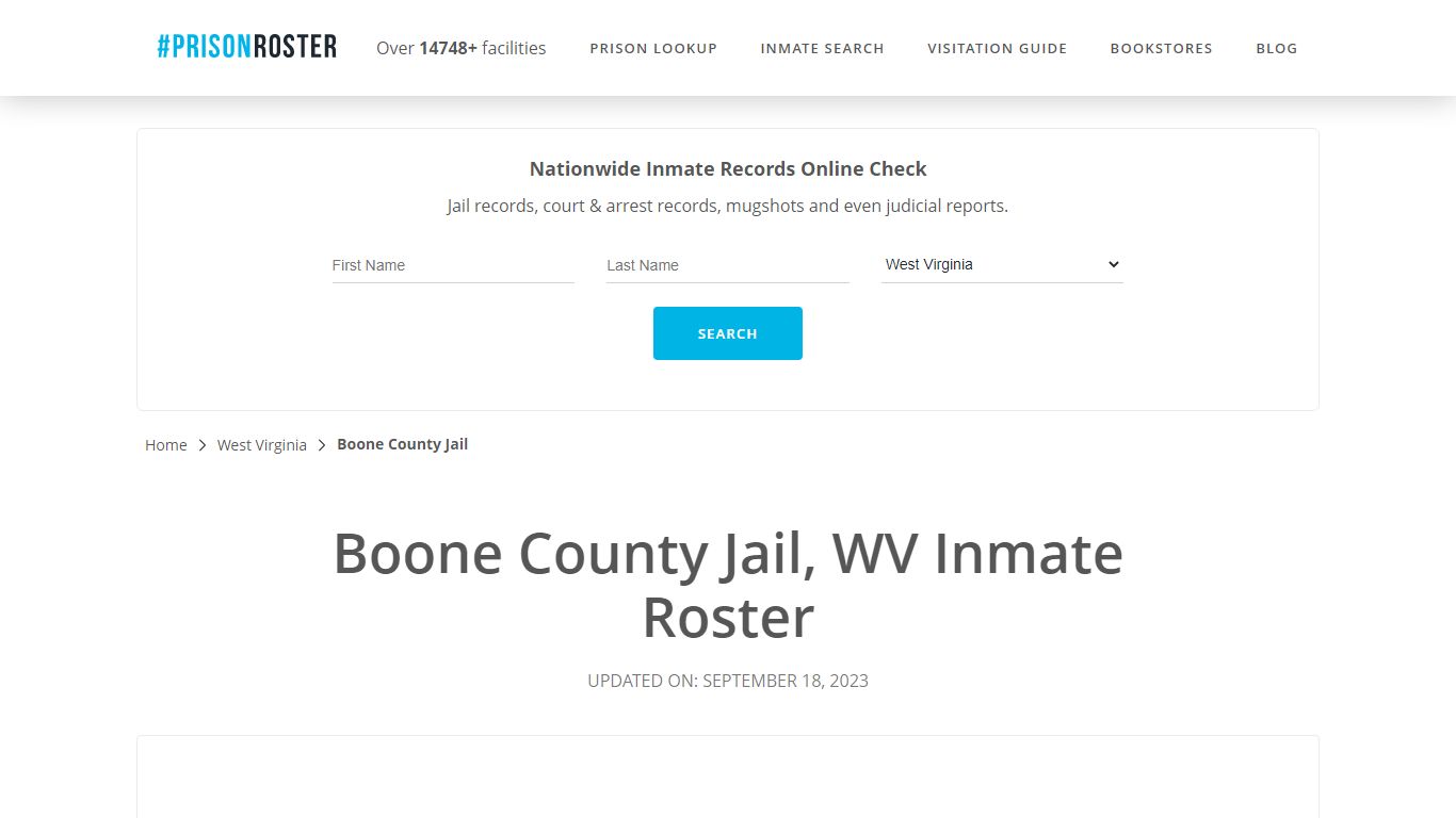 Boone County Jail, WV Inmate Roster - Prisonroster