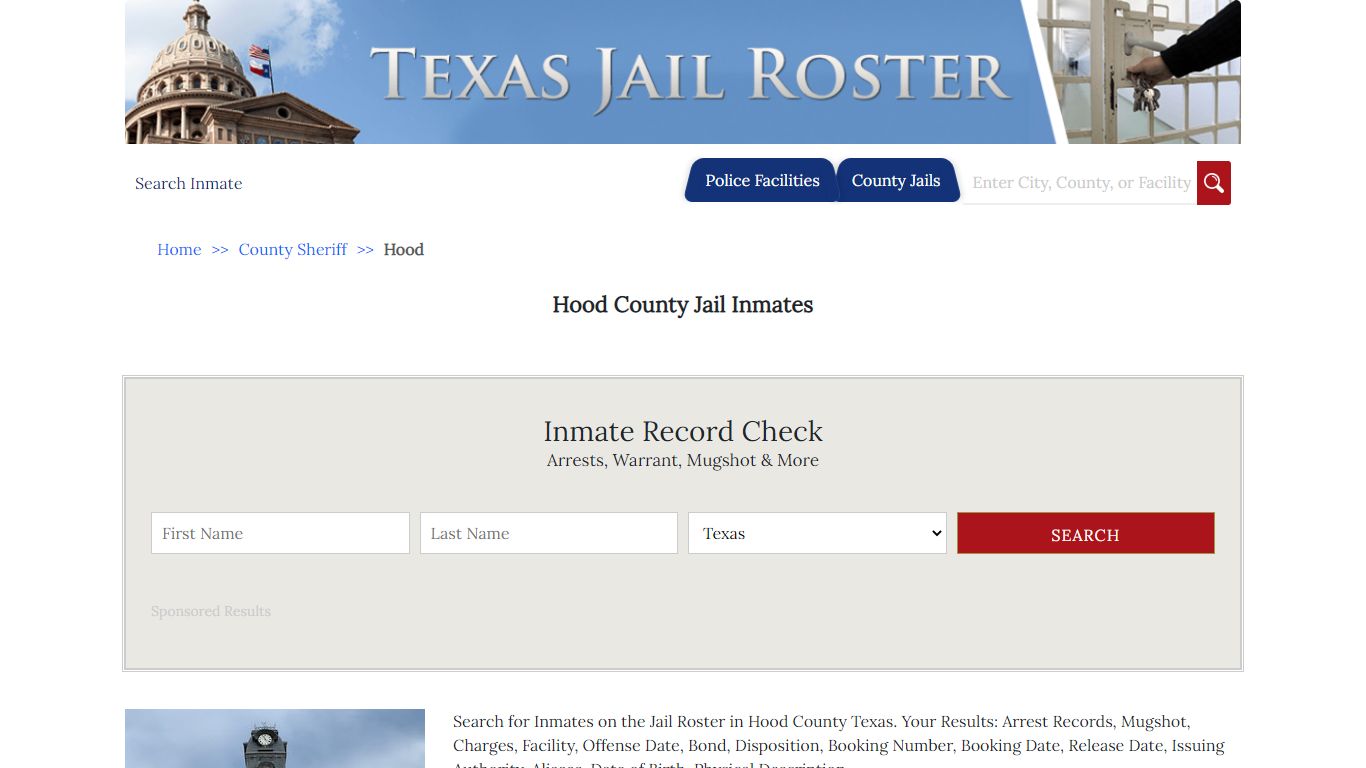 Hood County Jail Inmates | Jail Roster Search