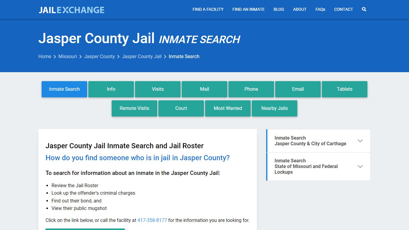 Inmate Search: Roster & Mugshots - Jasper County Jail, MO