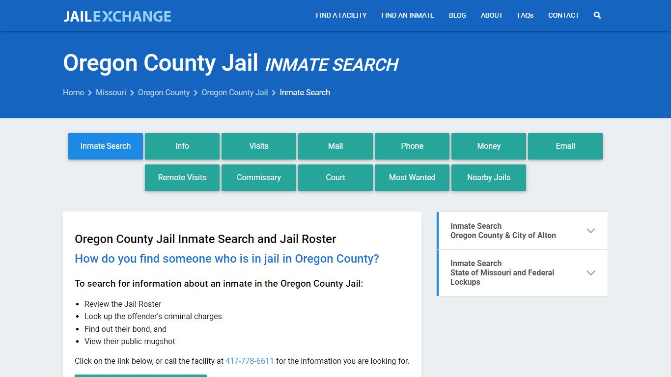 Inmate Search: Roster & Mugshots - Oregon County Jail, MO